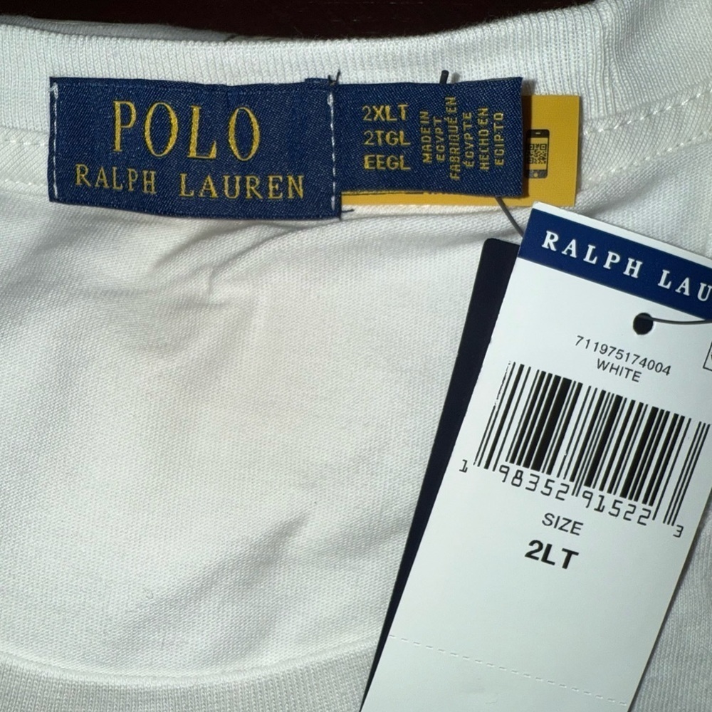 NWT 2XLT Polo Ralph Lauren Men’s Big and Tall Polo Bear SS T-shirt White - Picture 2 of 4